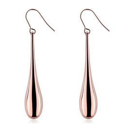 Titanium Steel Earring Water Drop Shape Ear Hook Lady Rose Gold Stainless Ornament Star Of Fashion Tear Hoop & Huggie