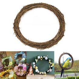 Decorative Flowers & Wreaths 1pc Rattan Ring ArtificialChristmas Artificial Vine Wreath Wicker DIY Garland Xmas Party Decor Wedding