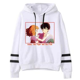 2021 Anime Josee, The Tiger and The Fish Pullover Hoodie Sweatshirt Streetwear Top Y1213