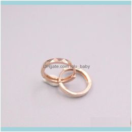 Jewelryreal Pure 18K Rose Gold Earrings Square Carved Circle Hoop Small Men Woman Gift 0.9G & Hie Drop Delivery 2021 N58Zv