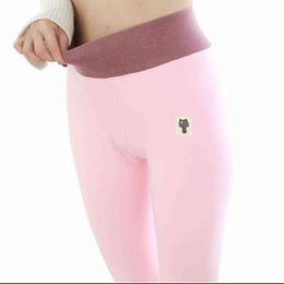 AOSHENG Leggings Women Cotton Autumn Winter Women Thicker Plus Size Slimming Thicken Warm Pants M-3xl High Waist Leggings 211117