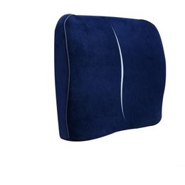 Cushion/Decorative Pillow Velvet Fabric Slow Rebound Space Memory Foam Lumbar Office Cushion With Strap Design Waist Pad Support