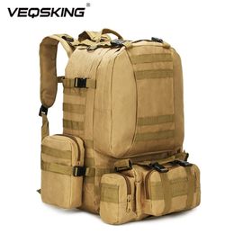 50L Tactical Backpack,Men's Military Backpack,4 in 1Molle Sport Bag,Outdoor Hiking Climbing Army Backpack Camping Bags 220216