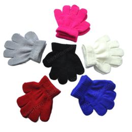 Solid Colour Full Finger Baby Gloves Autumn Winter Warm Newborn Girl Boy Knitted Mittens Soft Crochet Elastic Kid Toddler Gloves