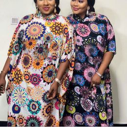 Women Printed Loose Dresses Plus Maxi Long Baggy African Female Fashion Robes Party Celebrate Event Large Size Ladies 210416