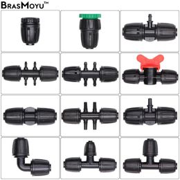 Watering Equipments 16mm PE Tubing Water Connecters Irrigation Fittings Connect 8/11mm 4/7mm 3/5mm Hose Sprayer Garden Connecter Patio