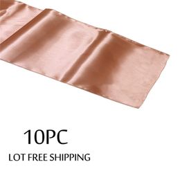 Pack of 10 Rose Gold Satin Table Runner 12 x 108" for Wedding Party Event Picnic Dining Decoration 210709