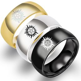 -Anéis quentes europeus e americanos Sun poder super natural anel natural titanium anel de aço sobrenatural