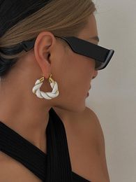Hoop & Huggie Timeless Wonder Geo Triangle Leather Earrings Women Jewelry Goth Top Runway Ins Trendy Fancy Party Rare Designer Egirl 1139