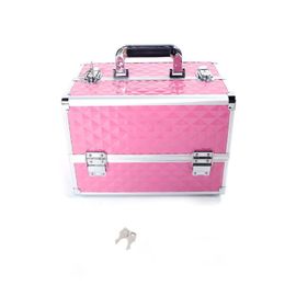 Multi-layer Professional Portable Aluminium Cosmetic Makeup Case Pink 190813103 Bags & Cases