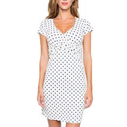 Pregnancy Women Breastnursing Dresses 2021 New Fashion Trend Pregnant Female Sheanth V-Neck Costumes Polka Dot Elegant Vestidos G220309