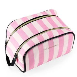 Striped Multi-function Large Capacity Cosmetic Bag Women Travel Toiletry Organizer Beauty Makeup Bags & Cases