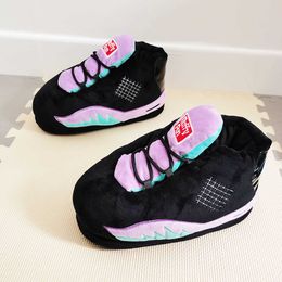 Unisex Big Size 35-43 Snug Sneakers Women House Floor Slippers Women/Men Winter Warm Home Slippers Ladies Slides One Size Shoes Y0902