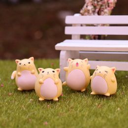 Cute Animal Decor Fat Yellow Cat Miniature Figurine Micro-landscape PVC Ornament Craft Plant Pot Bonsai Cacti Accessory DIY Fairy Garden DH9977