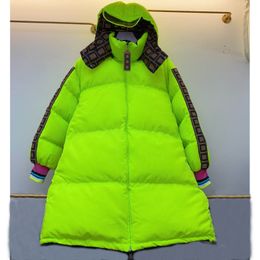 Men's Down & Parkas Designer Mens coat Fashion Print Fluorescent Colour Double Sided Keep Warm Jacket Winter Detachable Hood Loose Coats EVH2