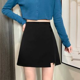 Korean Fashion Skirts High-waisted Woman Summer Solid Above Knee Mini Sexy Women Clothing Black for Female OL 210604