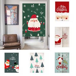 Creative Christmas Cloth Curtain Living Room Bedroom Decorative Door Half Panel Partition & Drapes