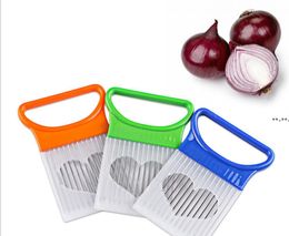 NEWNew Shrendders & Slicers Tomato Onion Vegetables Slicer Cutting Aid Holder Guide Slicing Cutter Safe Fork tools ZZE12200