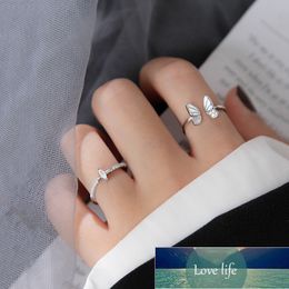 925 Sterling Silver Combination Ring Jewelry Three Dimensional Zircon Butterfly Ring for Women Adjustable Gift Wholesale S-R912