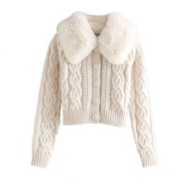 2021 Autunno Nuovo colletto da donna Fux Furx Coro grezzo Cappotto per maglione corto Casacos Plus size SML