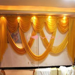6 Meter/20feet LongLuxury and Elegant Wedding Swags for Wedding Backdrop Drapery Event Party Decoration Curtain Gold