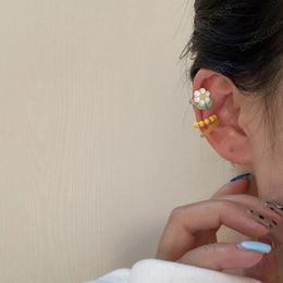 3pcs Korea Candy Color Resin Geometric Flower Round Ear Cuff Stackable Simple C-shape Ear Clip Earring For Women Wedding Jewelry