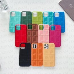 Designer Letter Cell Phone Cases For iPhone 13 Pro Max 13pro 12 Mini 12pro 11 11pro X Xs Xr 8 7 Plus Embossed Candy Colour Case Cover