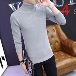 autumn and winter men's casual solid Colour round neck long-sleeved T-shirt 210420