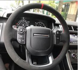 DIY Custom leather steering wheel cover For Land Rover Range Rover Freelander 2 Discoverer 3 4 Aurora Sport car accessories