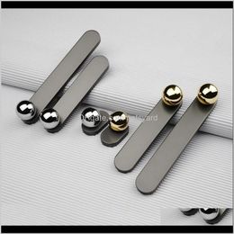 Hardware Building Supplies Home Gardenzinc Alloy Cabinet Handle Der Ball Pulls Wardrobe Knobs Black/Gold/ Chrome Furniture Door Aessory Simpl