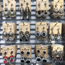 Restoring manual Earrings Bohemian Bling Dangle Shine Crystal Chandelier Mix wholesale Rhinestone claw chain diamond boutique wholesales Jewellery