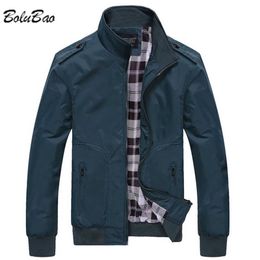 Bolubao Bahar Sonbahar erkek Ceket Slim Fit Katı Renk Standı Yaka Ince Ceket Gençlik Günlük Out Beyzbol Casual Ceketler Erkek X0710