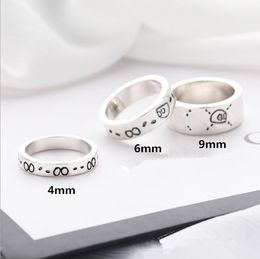 Fashion simple fairy Band Rings couple skull design party shiny men and women jewelry gift for lover does not fade242h