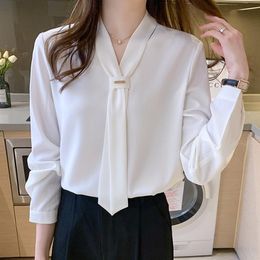 Women's Blouses & Shirts White Shirt Female 2021 Spring And Autumn Korean Version Of The Fashionable Long-sleeved Chiffon Drop Blusas 0137