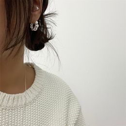 100% 925 Sterling Silver Twist Braided Hoop Earring For Women Irregular Geometric Earrings Party Gifts