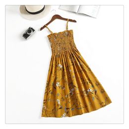 24 Colors Women Summer Floral Dress Femail Sleeveless Slim Cotton Spaghetti Strap Print Elegant Casual 210514