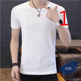 new short-sleeved t-shirt Korean men's cotton trend round neck Slim half-sleeved shirt handsome gas shirt men's thin 210410