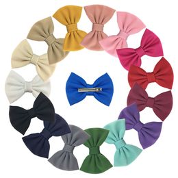 New 5" Solid Waffle Texture Hair Bows with Clips or Headbands Kids Hairpins Headbands For Girls Kids Headwear