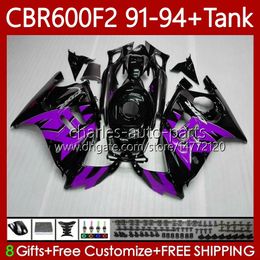 OEM Fairings For HONDA CBR Purple black 600 CBR600 F2 FS CC 600FS 600F2 1991-1994 63No.287 Bodys CBR600FS 600-F2 1991 1992 1993 1994 CBR600F2 600CC 91 92 93 94 Bodywork