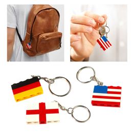 3 Pieces Miniature Pendant Charm National Flag Keyring Key Ring Key Chain Novelty Souvenir Gift For Kids Teens G1019