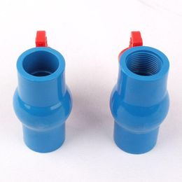 Watering Equipments Inner Dia. 1/2" Female/20mm Socket Straight Trough Ball Valve Blue PVC Garden Irrigation Fittings Red Switch