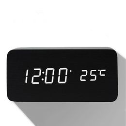 Other Clocks & Accessories LED Clock Wooden Digital Alarm Night Light Display Temperature Table Clockes Desk Electronic Despertador