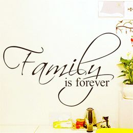 Family is forever home decor creative quote wall decals 8068 decorative adesivo de parede removable vinyl wall stickers 210420