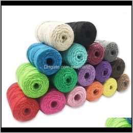 Yarn 17 Colours M Colour Natural Jute Three Strands Of Thin Twine Rope Handmade Diy Material Winding 45 Meters1 3Jish Urtge