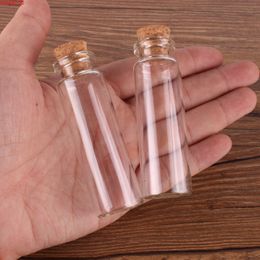 50pcs 18ml Size 22*70*12.5mm Mini Glass Perfume Spice Bottles Tiny Jars Vials With Cork Stopper pendant crafts wedding giftgoods