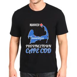 mens custom t shirts Australia - Men's T-Shirts Fashion Printed Tshirt Provincetown Cape Cod Sandwich Manwich Map Top Mens Loose Customization Tees