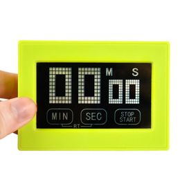 Timers Touch Screen Kitchen Timer Large LCD Digital Display Contactor Countdown Cooking Tomato Egg Wall Desktop Electronic Alarm Clock