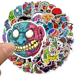 50 pcs/lot Car Stickers Skull terror For Laptop Skateboard Pad Bicycle Motorcycle PS4 Phone Luggage Decal Pvc guitar Stickers