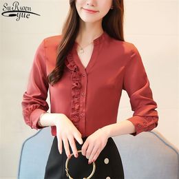 Women Solid Long Sleeve Single Breasted Blouses Tops Classy OL Workwear Chic Streetwear Autumn Shirts Elegant 7387 50 210427