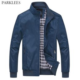 Classic Business Mens Jacket Stand Collar Solid Jackets for Men Casual Zipper Men Outwear Coats Slim Fit Men Clothing 6XL 210524